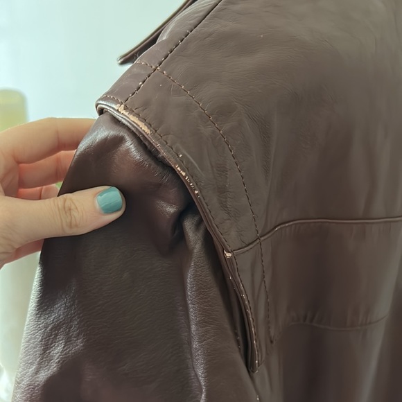 Vintage The Leather Shop Brown Leather Jacket w/ Liner Unisex size 46 Tall - Picture 5 of 12